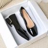 2024 Новые однотонные толстые каблуки с квадратной головкой, высокие каблуки, большие женские туфли