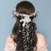 Elegant Pearl Flower Headdress Handmade Luxury Bridal Headdress Imitation Pearl Beaded Hair Accessories Wedding