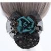 Korean Style Flower Snood Spring Clip Ponytail Clip Bow Hair Net Temperament Crochet Bun Net  Bank