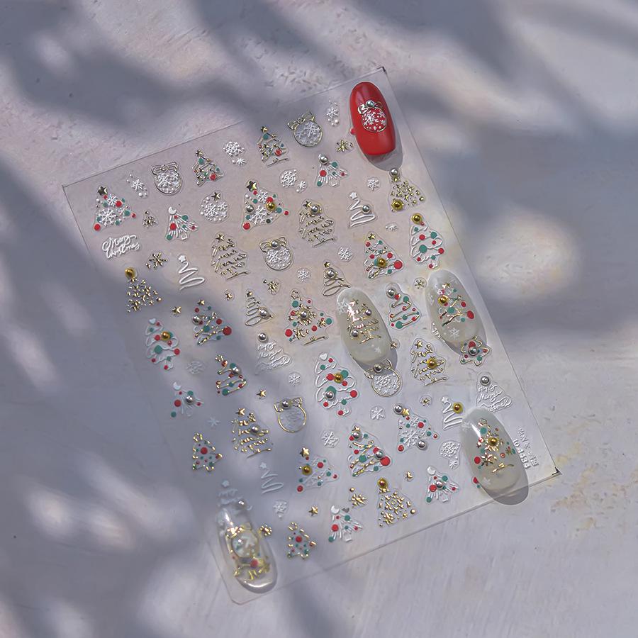 Tomoni Crystal Snowflake Nail Stickers for Kids - Festive Nail Art Decorative Stickers