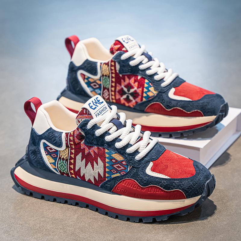 Мужские повседневные кроссовки, трендовые универсальные кроссовки для папы, модная удобная обувь на шнуровке, низкие, на толстой подошве, мужская обувь