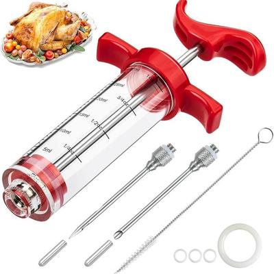 Премиальный акриловый шприц для приправ для индейки - Пластиковая игла для барбекю