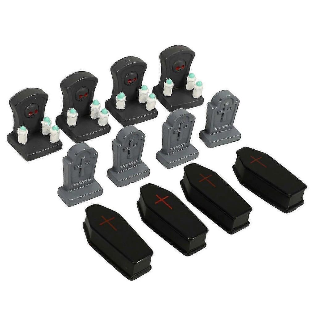 2026 Best!! Resin Tombstone Coffin Decor for Halloween 1Set of Decorative Prank Prop