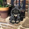 New Cat Statue Witch Grim Reaper Decorative Resin Black Cloak Grim Reaper Feline Micro Decor Garden Home Office