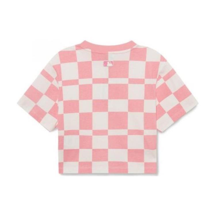 New MLB Drop Shoulder Sleeve T Shirt Women's Pink 3FTSO0333-10PKL