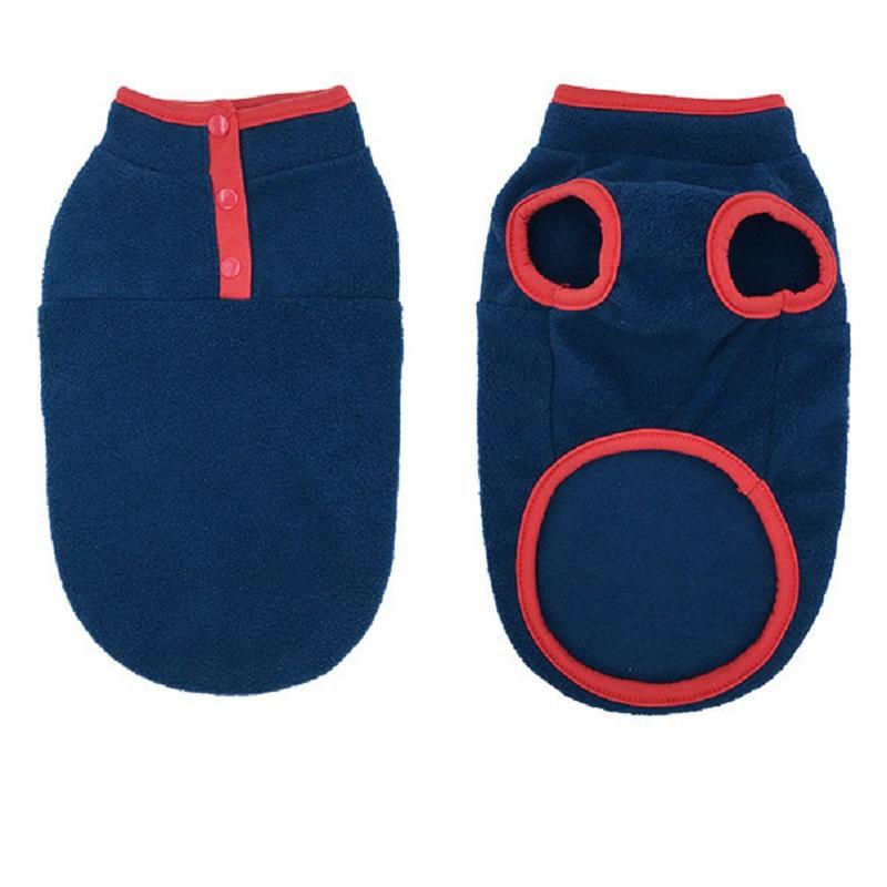 Одежда для домашних животных Осень-зима Легкий флис для маленьких и средних собак Повседневный свитер Теплый толстый Открытая пуговица Одежда для щенков и кошек