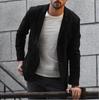 Мужской весенне-осенний пиджак свободного кроя с длинными рукавами из хлопка и льна, однобортный на одной пуговице, приталенный, повседневный топ