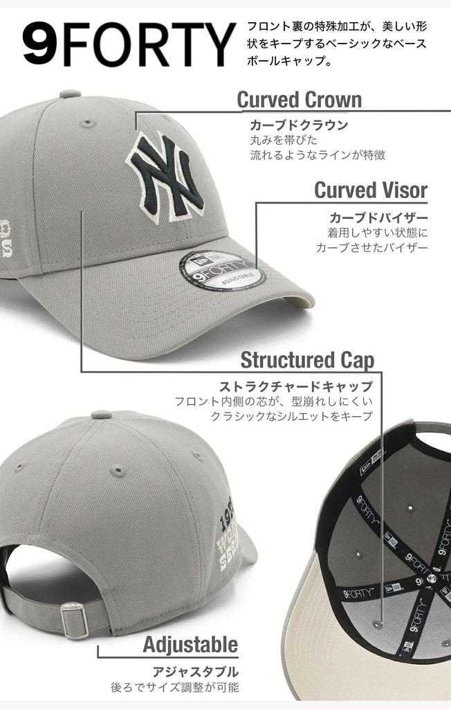 NEW ERA Cap 9FORTY Cloth Strap 15352353 NER37C4864 New York Yankees Misty Morning Gray MLB Women's Men's