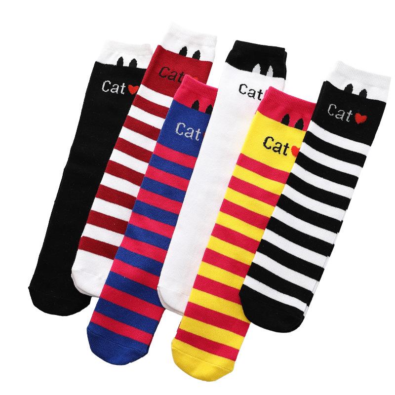 Весенние и осенние гольфы для девочек с милым рисунком - гольфы средней длины для детей и младенцев