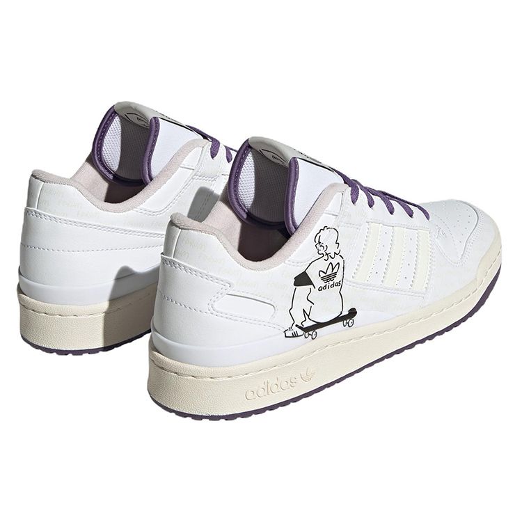 adidas Originals Forum Low CL Кожаные Удобные Низкие Кроссовки Унисекс Кроссовки Белый Фиолетовый IE2121