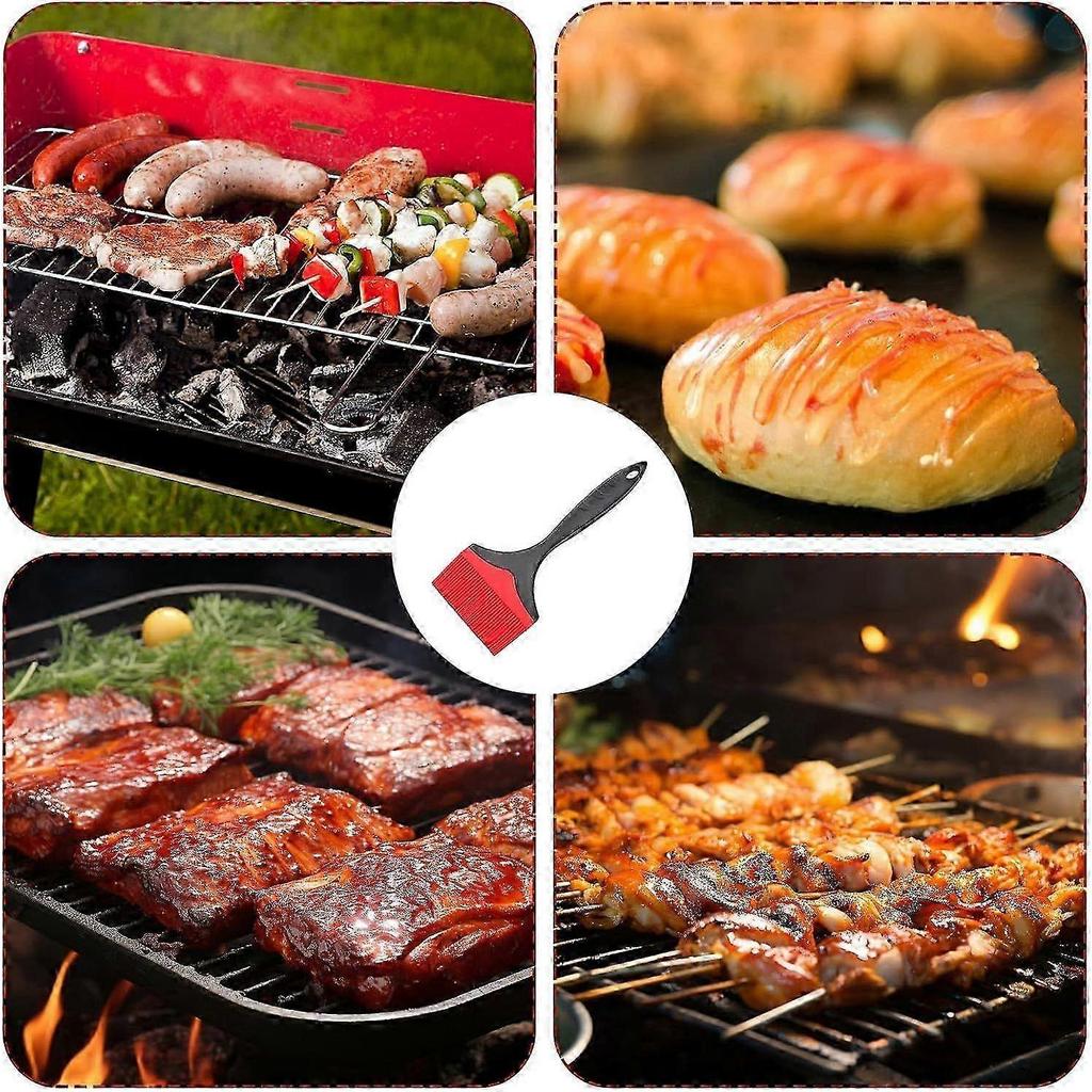 Pieces Extra Large Silicone Basting Brush, 10cm Width Silicone Kitchen Brush, Pastry Brush, Heat Resistant Oil Brush For Cooking, Grilling (red)