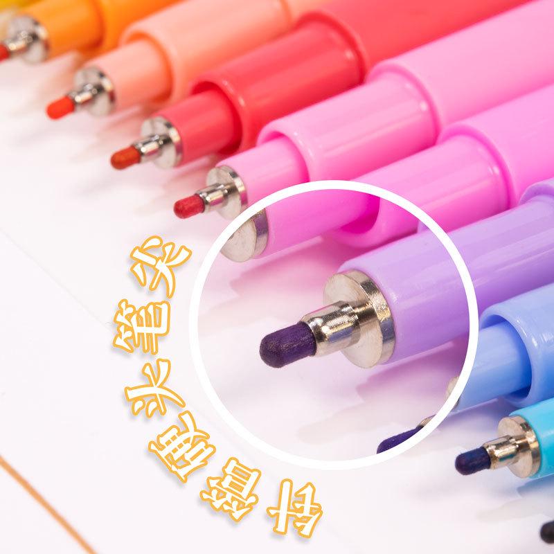 8091 Soft Tip Colored Pens: Needle Tube Brushes, Dual-Use for Writing & Painting, Waterproof, Stackable, Color-Changing.