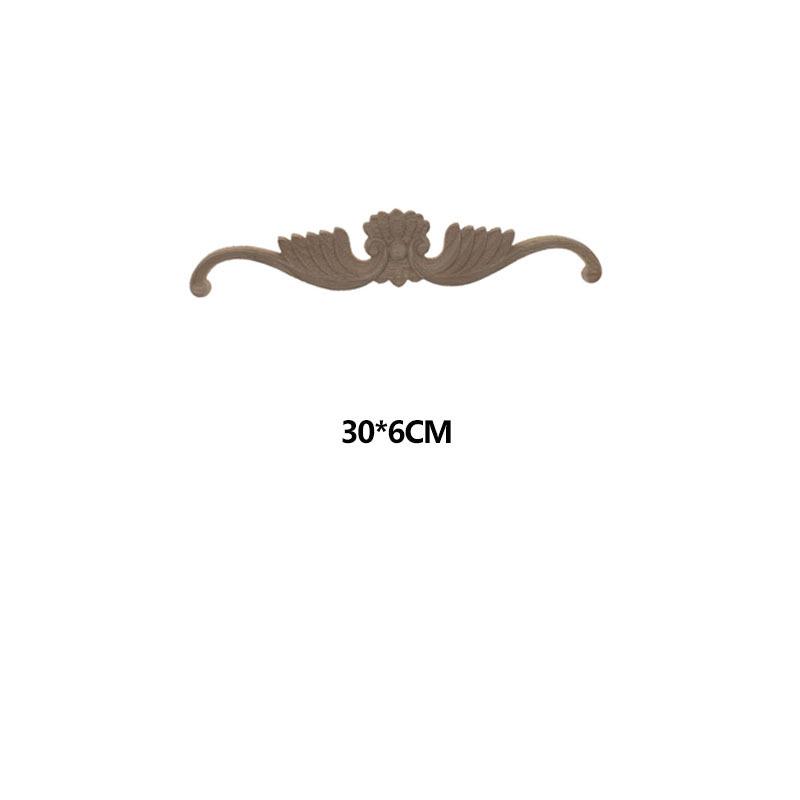 European Solid Wood Carved Floral Applique for Furniture and Doors