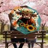 1PC Cow Sunflowers Automatic Open/Close Umbrella Compact Folding Umbrella with 8-Rib Shaft lightweight esign, Highquality Fabric1152A