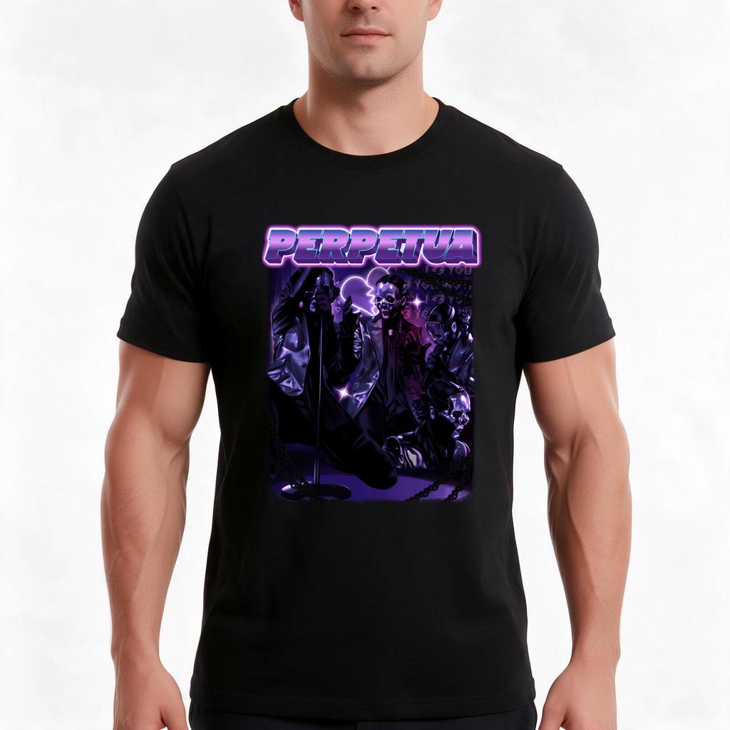 Papa V Perpetua Ghost Lachryma Tshirt Summer Casual Cotton Tee Oversized Streetwear Tops Vintage Graphic Print 100 Cotton