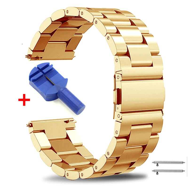 22 мм 20 мм 18 мм Металлический ремешок для Samsung Galaxy Watch 3 4 Active2 S2 Gear S3 Gt 2 Huawei GT2/Amazfit GTR Браслет из нержавеющей стали Подарок на День матери