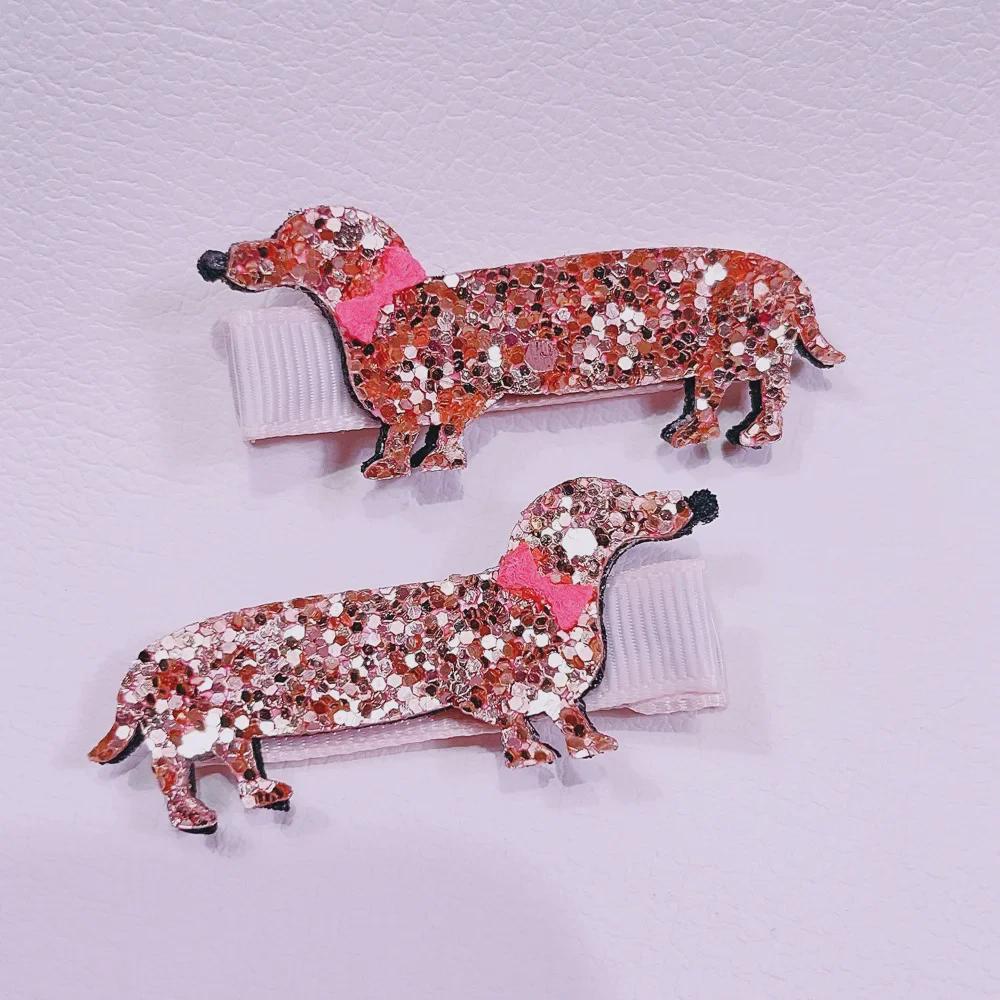 Детские блестящие аксессуары для волос с животными: Заколки-невидимки «Кролик», «Бабочка», «Гитара», «Щенок»