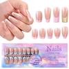 Французские гелевые типсы Накладные ногти Мягкие гелевые ногти Накладные ногти Полное покрытие Искусственные накладные ногти Съемные накладные ногти