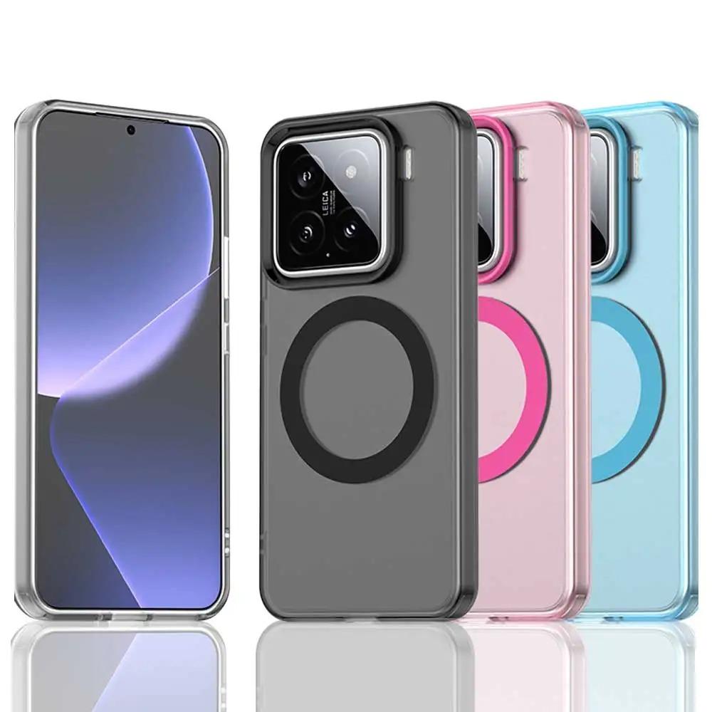 Минималистичный Дизайн Конфетный Цвет Матовый Прозрачный Чехол Для Xiaomi 15T Pro 14T Pro 17 Pro Max Магнитная Беспроводная Зарядка Противоударный Чехол