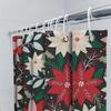 Modern Christmas Decor Bathroom Curtain Floral Red Poinsettia White Bathtub Shower Curtains for Home Decor In Bathrooms from Hom