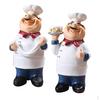 2x Restaurant Resin Chef Figure Statue Ornament Decoration