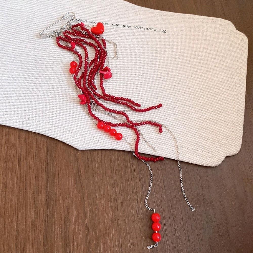 Красный Сердце Любви Цепочка с Кисточками Булавки Форма Скрепки для Бумаг Кисточки Украшения Театр