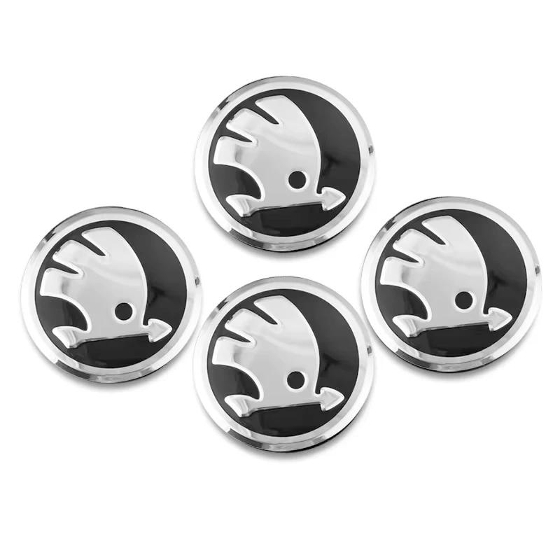 Car Sticker 4Pcs Car Remote Key Stickers Metal Emblem Decoration Decals For Skoda Octavia Superb Rapid Kodiaq Karoq Fabia Kamiq