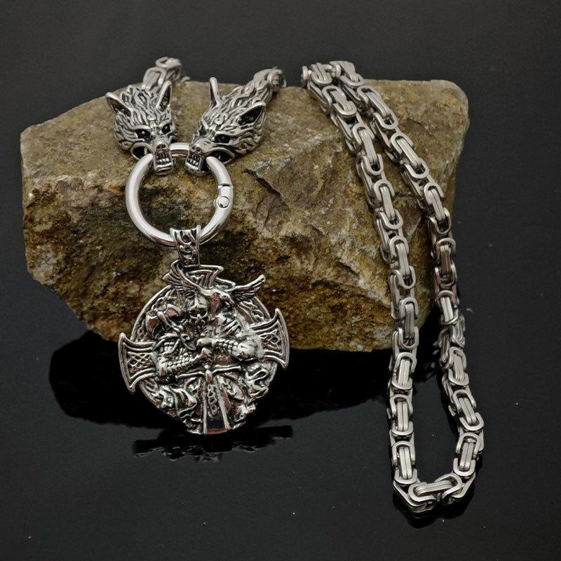 Норвежский Викинг Винтаж Ворон Один Томагавк Голова Волка Ожерелье Мужская Цепочка из Нержавеющей Стали Ювелирные Изделия в Норвежском Стиле