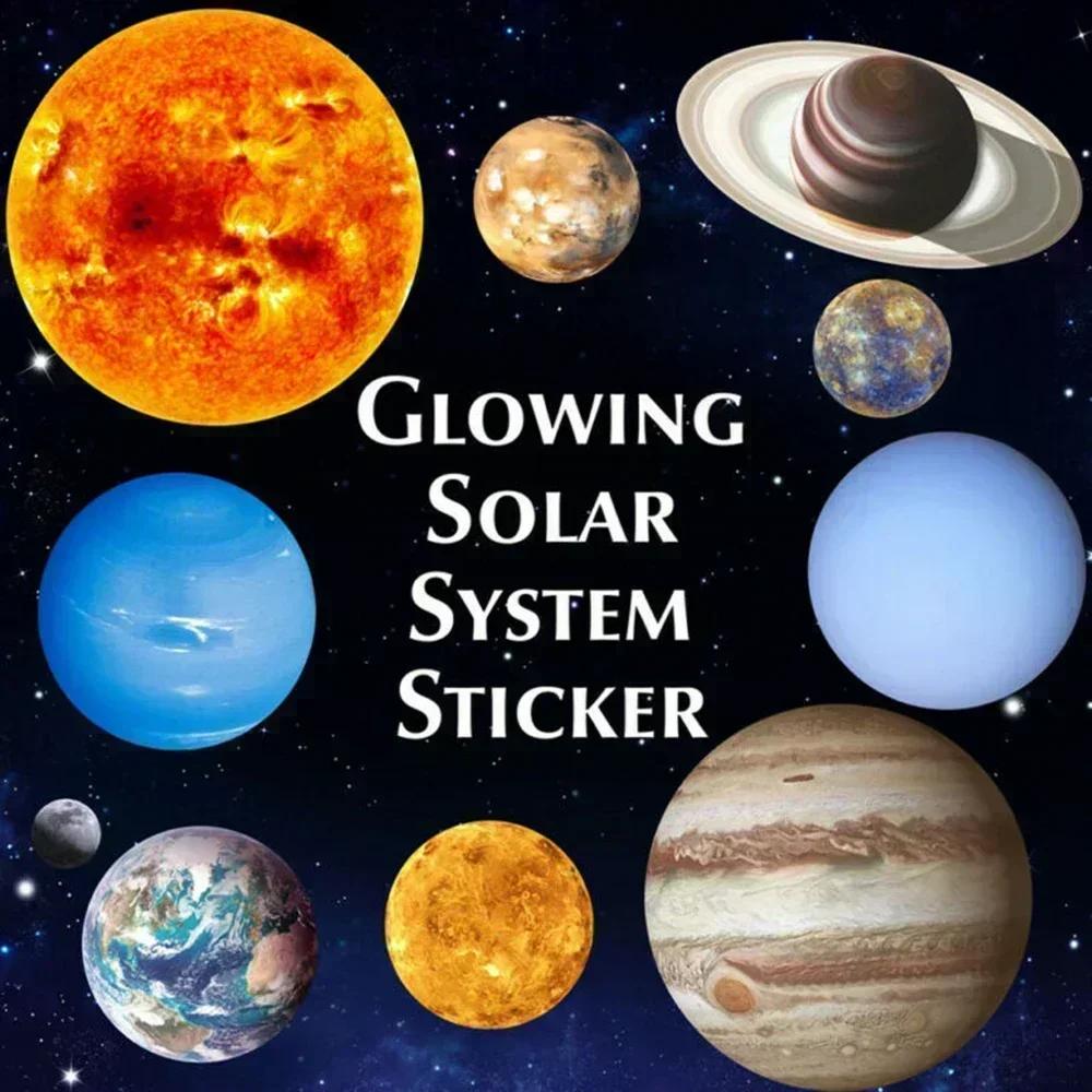 Room Wall Stickers Decor Solar System Accessories DIY Glow In The Dark Home Mouldproof Mural PVC Supply Useful