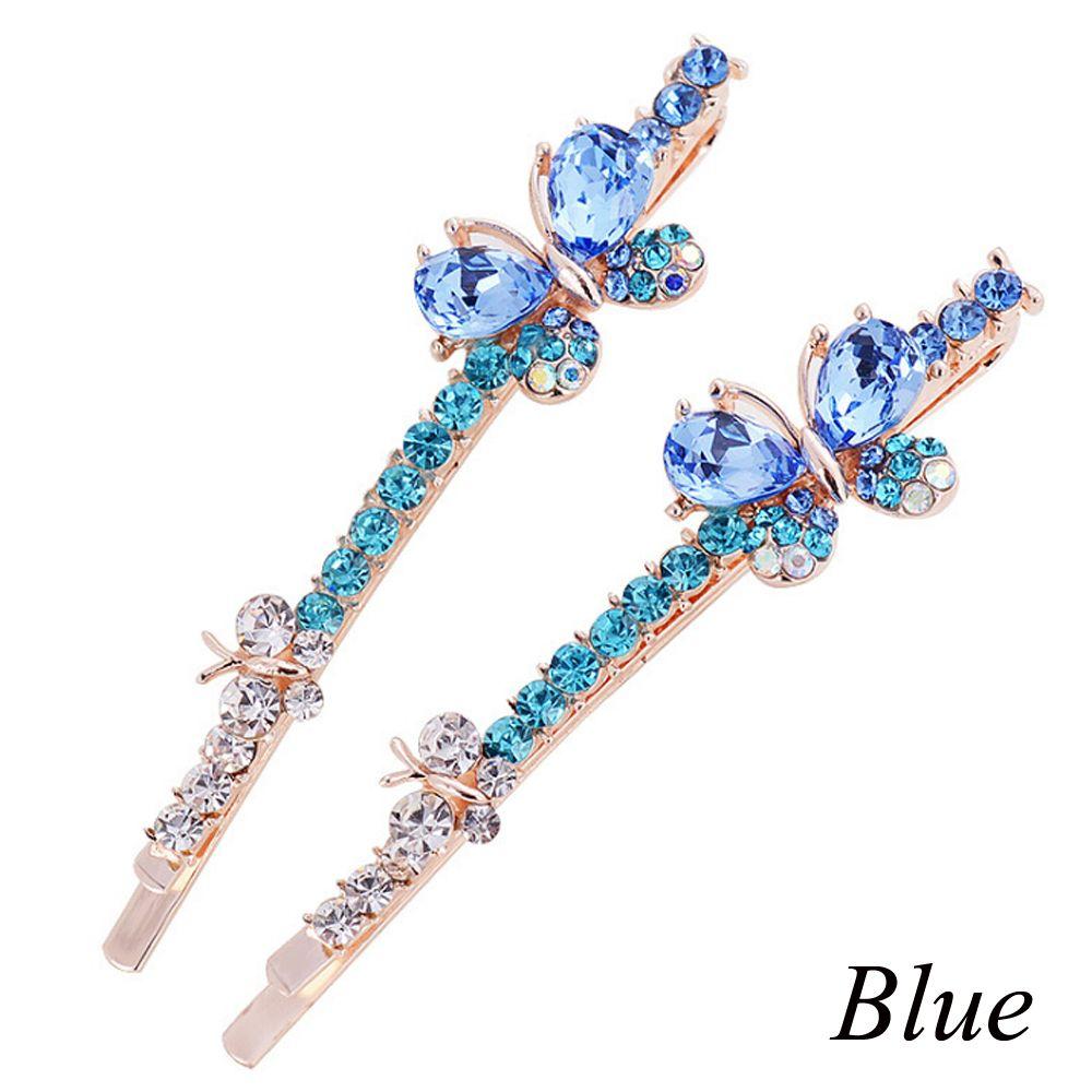 1 пара модных головных уборов с блестящим краем, заколка-заколка для волос со стразами и кристаллами в виде бабочки