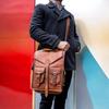 Leather Backpack for Men, Personalized Crossbody Satchel, Groomsmen Gift, Travel Messenger Bag, Back To School Gift for Him or Her