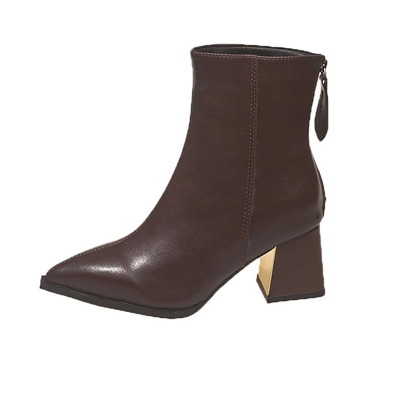 Модные винтажные женские ботильоны с острым носком, обувь на осень-зиму, на толстом высоком каблуке, короткие ботильоны, zapatos mujer