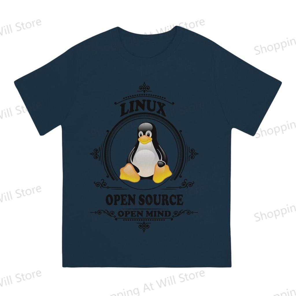 Топы Хлопок Мода Linux Открытый Исходный Код Открытый Разум Унисекс и Женские Футболки Linux GNU Minix Unix С коротким рукавом забавный принт