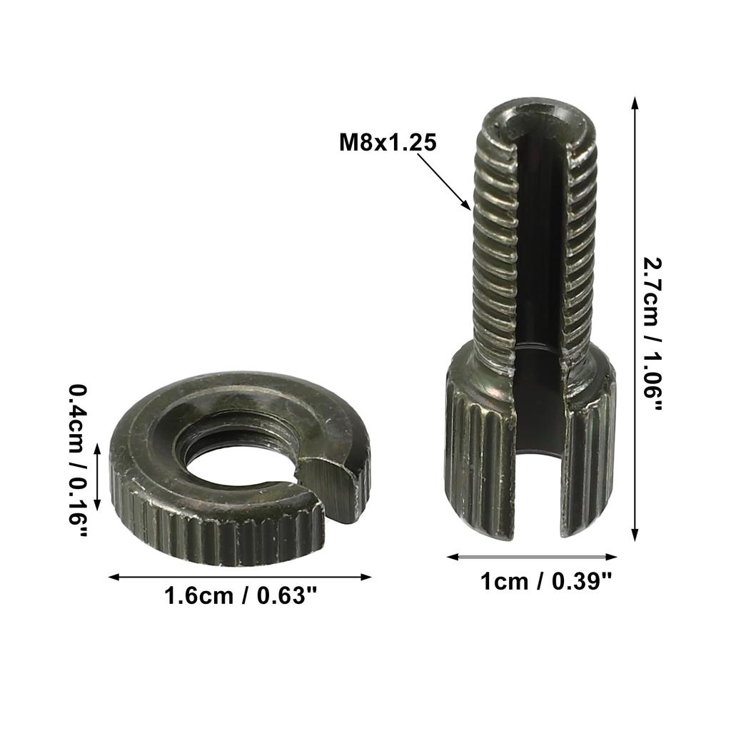 X AUTOHAUX M8 Регулировочный винт троса тормоза/сцепления Регулировочный болт со шлицем для