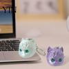 Cat Shaped Ornament 3D Printed Head Keychain, Cute Kawaii Kitten Bag Charm with Pearlescent Finish & Bright Playful Decoration Green Eyes, Lightweight