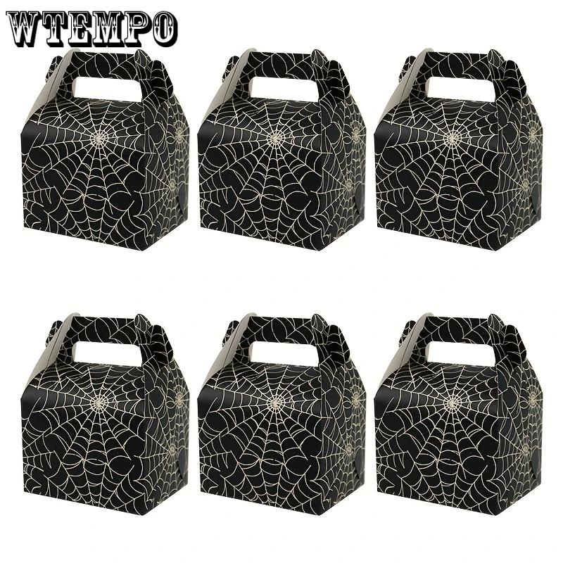 WTEMPO Подарочные коробки на Хэллоуин с дизайном паутины, сделай сам, маленькие угощения, подарочные коробки на Хэллоуин, узор паутины, прочные подарочные коробки, украшения на Хэллоуин