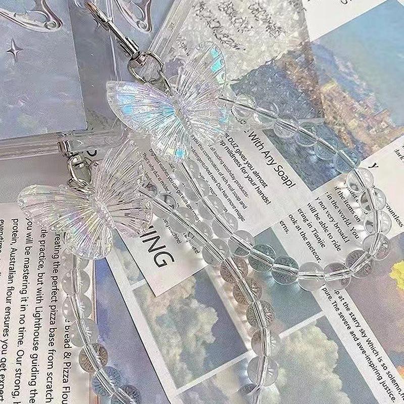 Butterfly Acrylic Card Holder Photocard Holder Credit Id Bank Card Protective Case Keychain Pendant