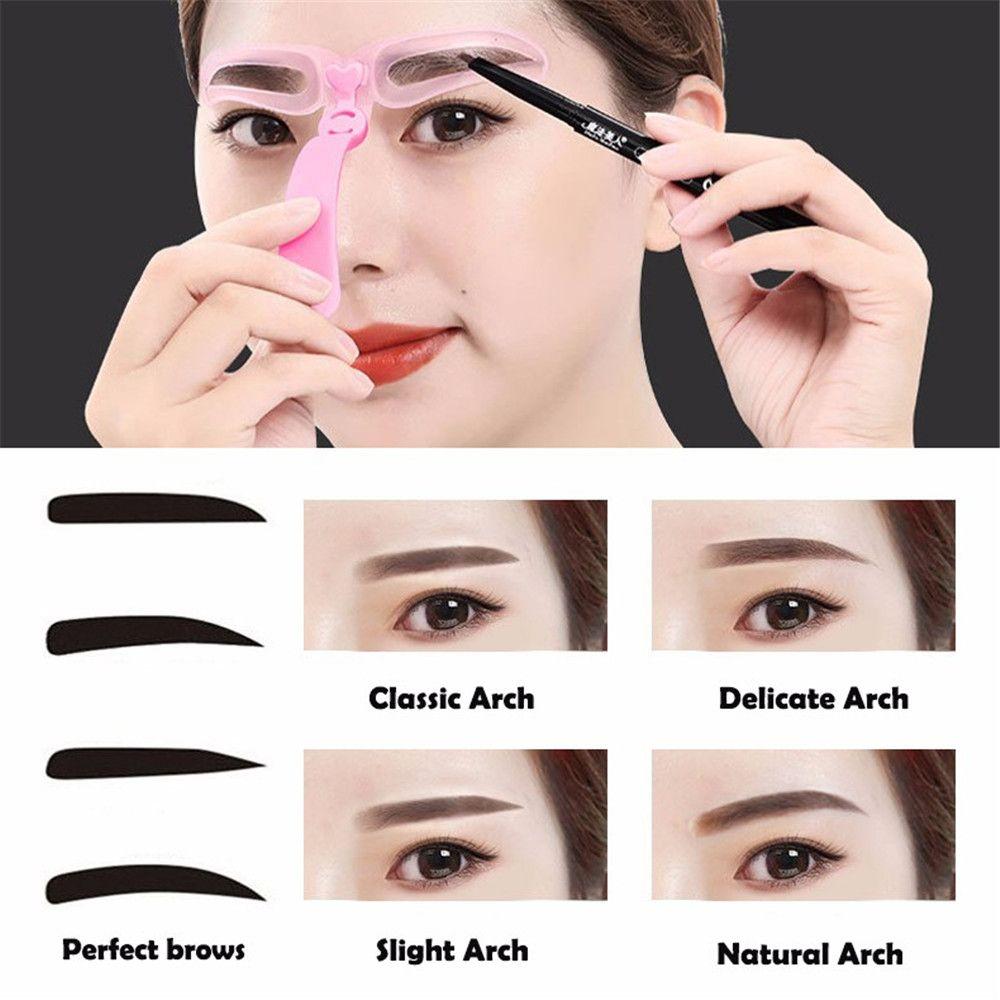 Sale Beauty Reusable Eyebrow Definition Shaping Template Eyebrow Stencils Kit Brow Grooming Card