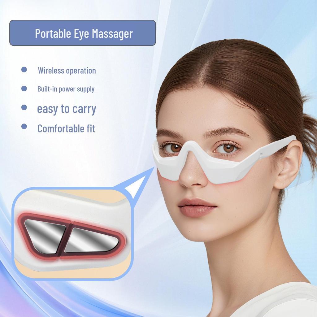 Умный массажер для глаз с красным светом: Перезаряжаемое устройство для красоты и защиты глаз