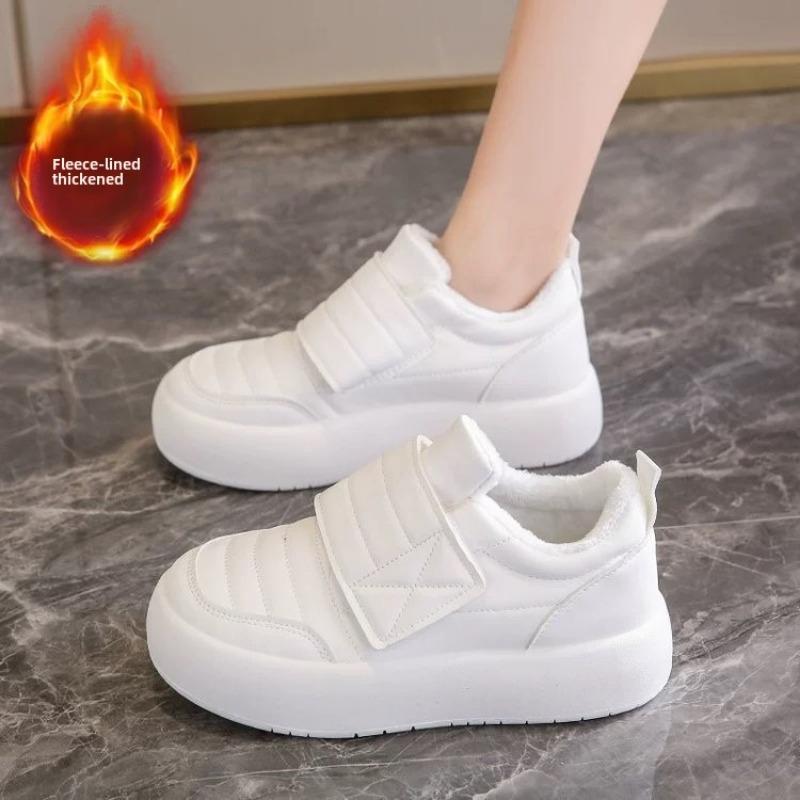 Модная женская плюшевая обувь для ходьбы из искусственного меха, черная, легкая, водонепроницаемая, зимняя, теплая, домашняя, уличная, удобная, зимние ботинки, фитнес-балетки, кроссовки