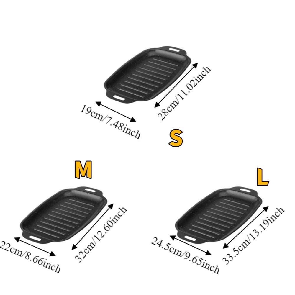 Nonstick Grill Frying Pan Double Handle Griddle Pan Portable BBQ Grill Pan  BBQ Stove