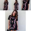 Summer Fashion Women Printed Shortsleeve Long Tshirt With Casual Round Neck For Comfortable Wear