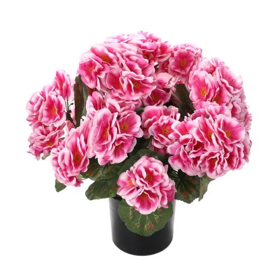 Искусственные цветы герани для улицы 13" горшечный куст искусственной герани, устойчивый к УФ-лучам, искусственный шелковый цветок для декора переднего крыльца, сада, двора, патио