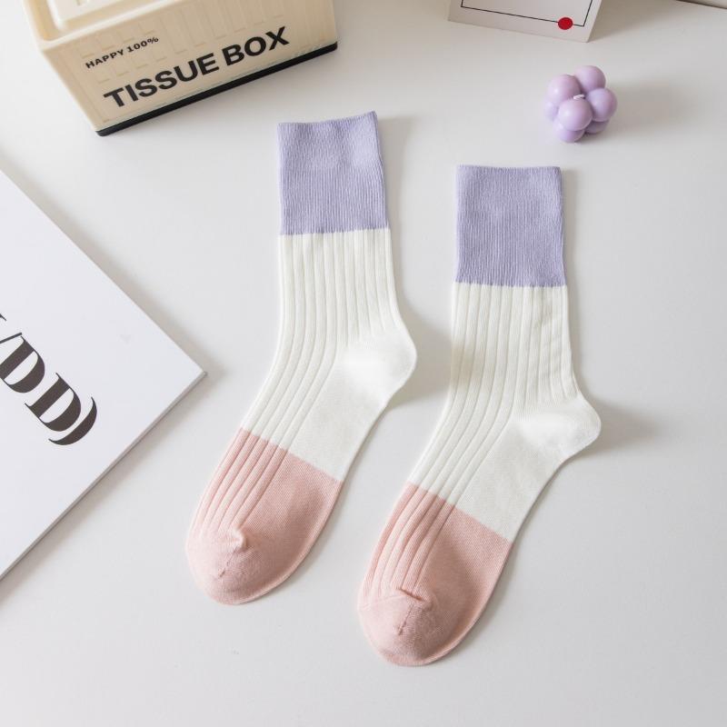 Women's Summer Thin Fashion New Cloth Label Embroidery Tube Cotton Socks