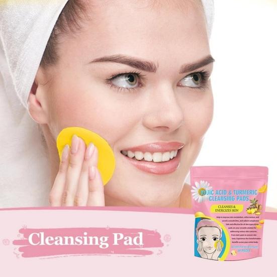40 шт. очищающих дисков с койевой кислотой для удаления темных пятен и макияжа, спрессованные спонжи для лица с куркумой, мягкое очищение пор, отшелушивание, очистка лица, хлопок
