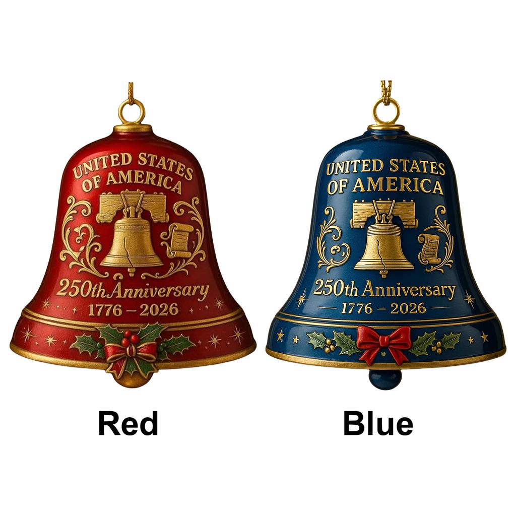 USA 250th Anniversary Bell Multi-Purpose Hanging Bell Decor Wear Resist Anniversary Bell Ornament for Patriotic Holidays