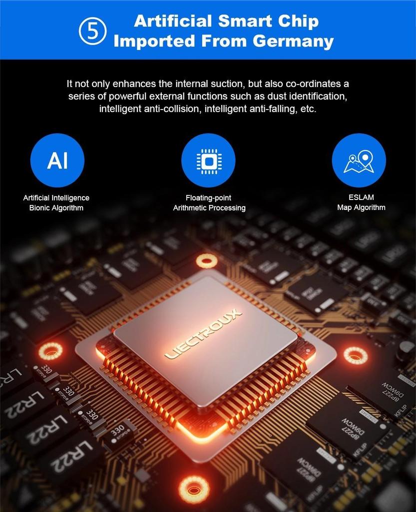 Liectroux L200 Robot Vacuum Cleaner, Max 4000Pa Suction, Smart Mapping, 230ml Electric Control Water Tank