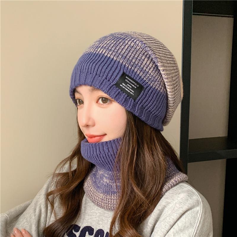 Новые теплые зимние шапки унисекс с плюшевой меховой подкладкой, стильная разноцветная шапка-бини для женщин, модный открытый лыжный теплый костюм с напуском