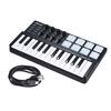 25 Key Ultra Portable USB MIDI Keyboard Controller with 8 Colorful Backlit Trigger Pads