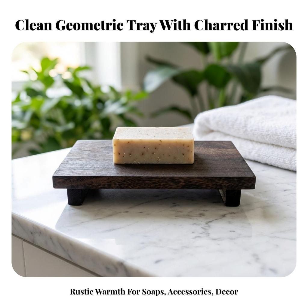 Sturdy Soap Holder Stand | Rectangular, Wooden Display Riser, Compact, Decor,
